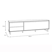 Thumbnail for Modern Parquet Oak TV Unit 2 Drawers