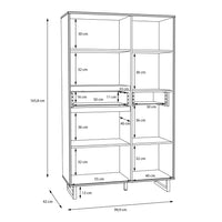 Thumbnail for Nikomedes Display Cabinet in Spica Oak Matt Black Bartex Oak