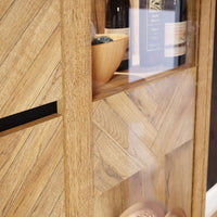 Thumbnail for Nikomedes Display Cabinet in Spica Oak Matt Black Bartex Oak