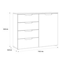 Thumbnail for 4 Chest of Drawers 1 Door in White White High Gloss