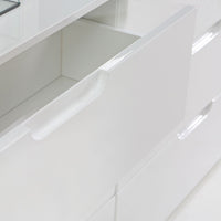 Thumbnail for Wide Chest of 4 Drawers and 2 Doors in White White High Gloss