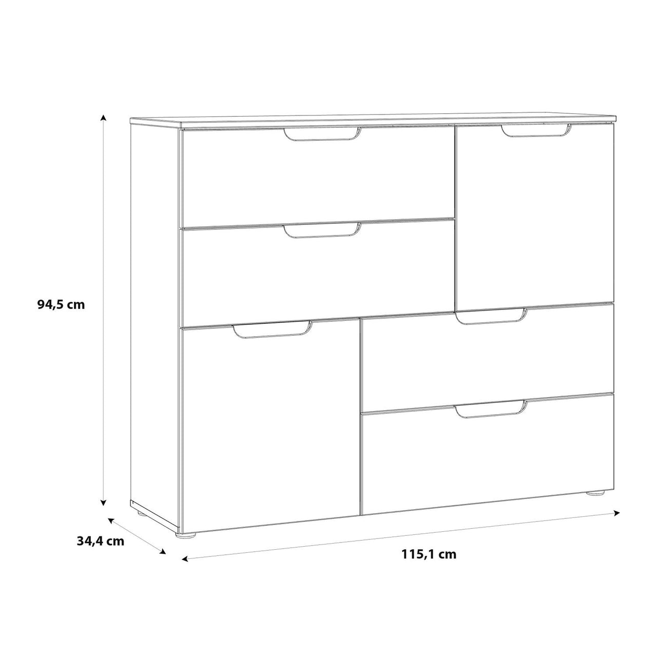 Abstract Chest of in White White High Gloss