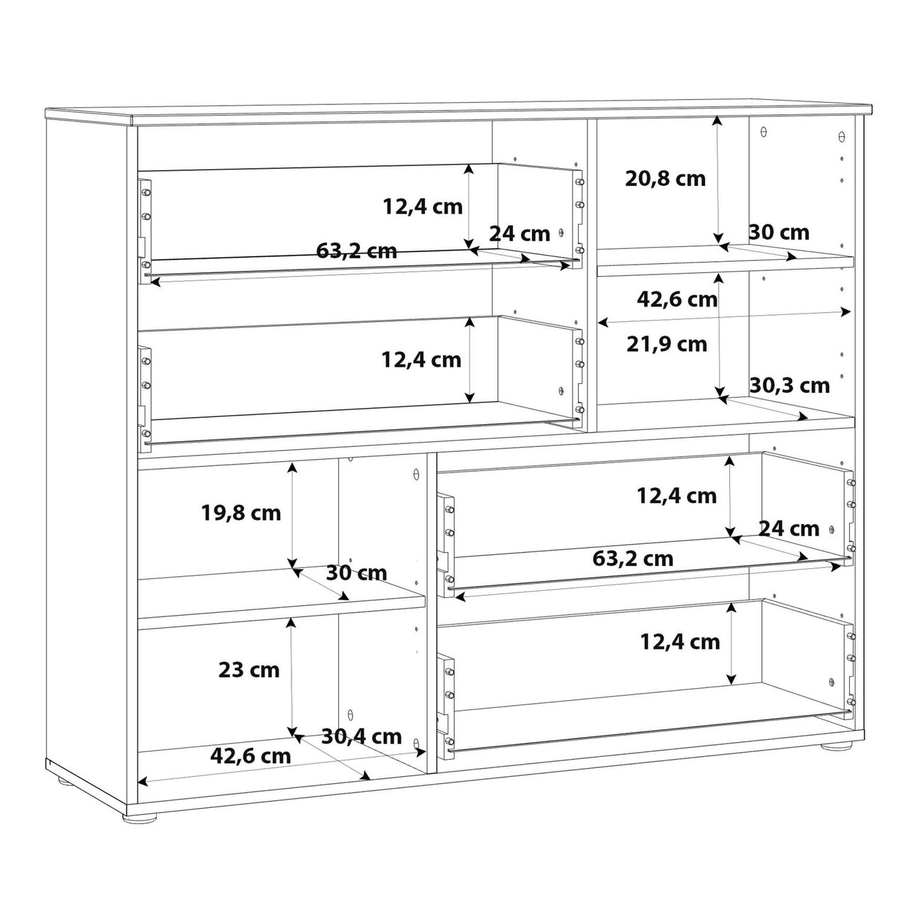 Abstract Chest of in White White High Gloss