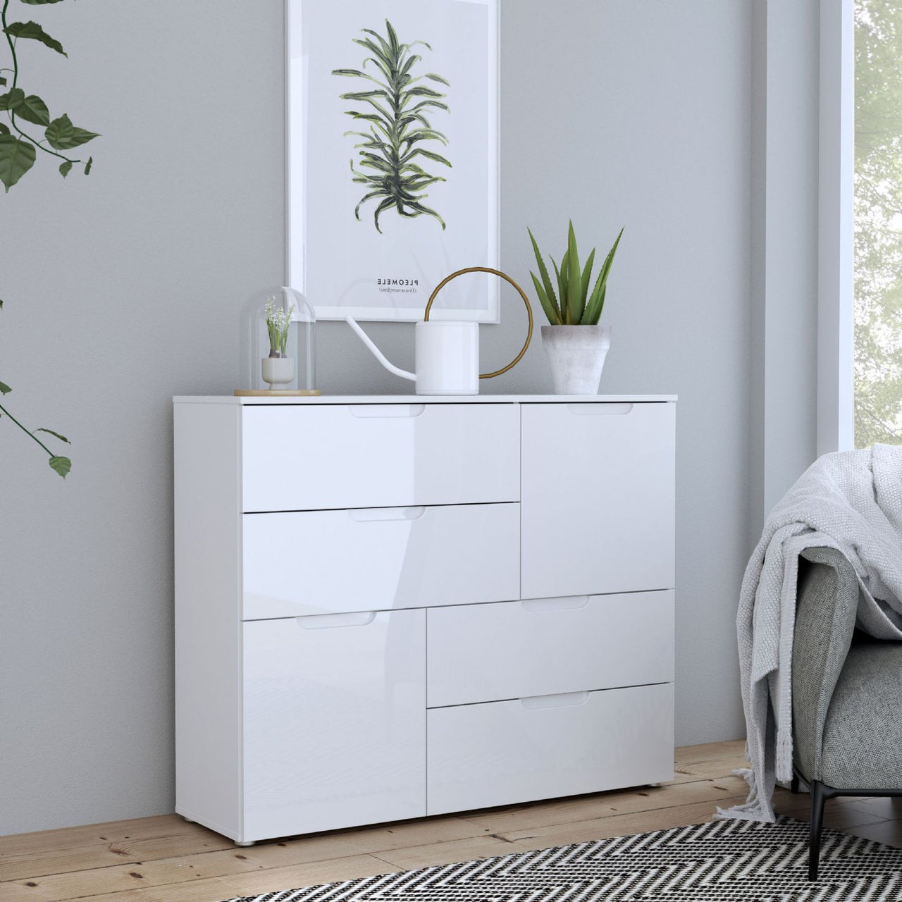 Abstract Chest of in White White High Gloss