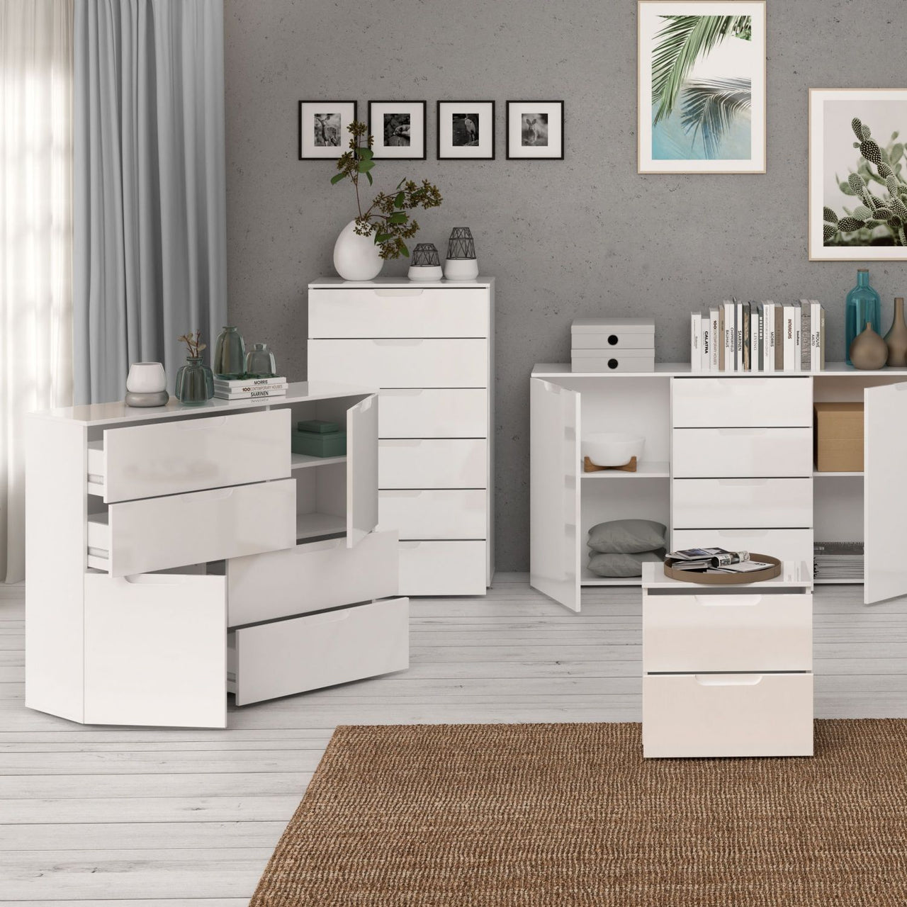 Abstract Chest of in White White High Gloss