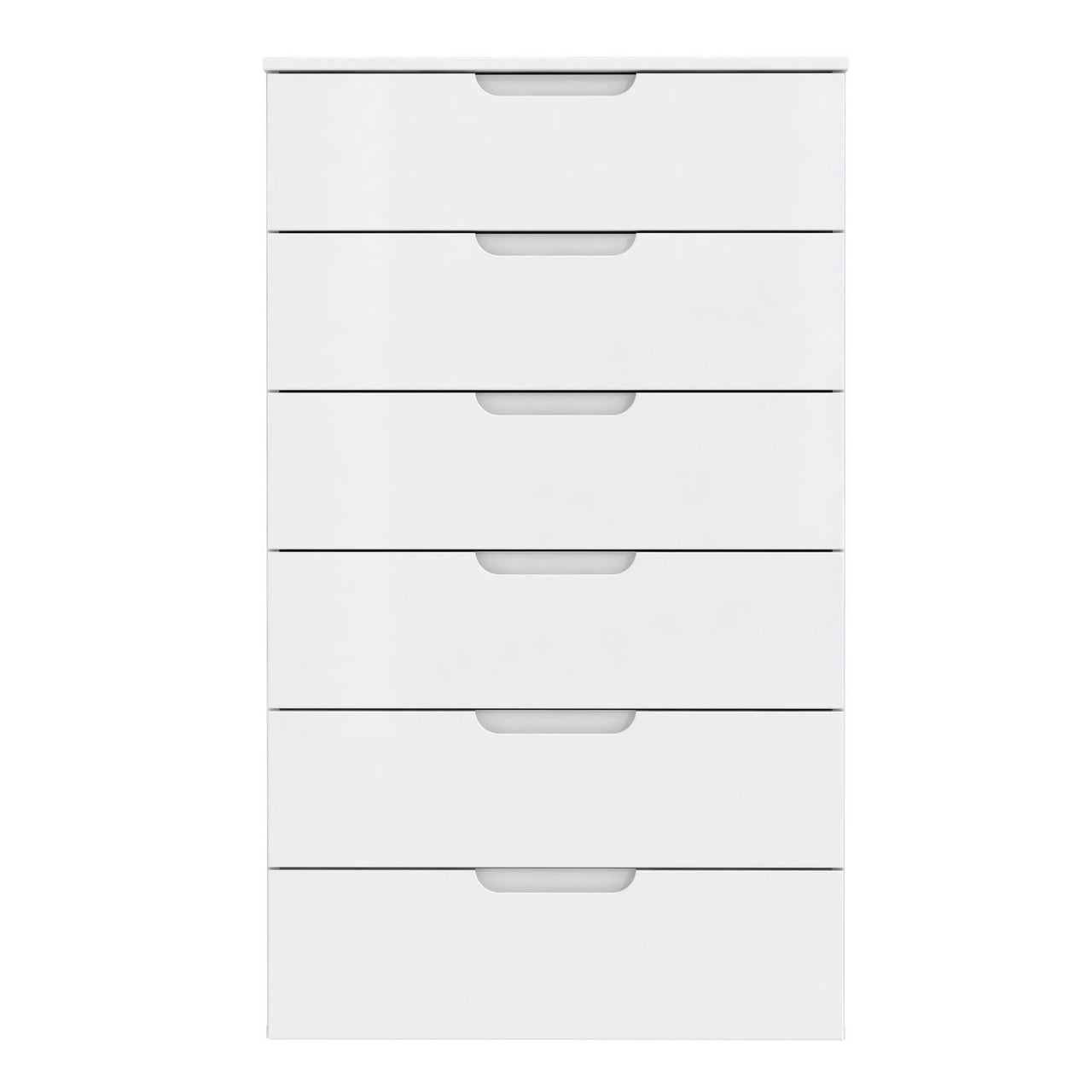 Chest of 6 Drawers in White White High Gloss