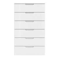 Thumbnail for Chest of 6 Drawers in White White High Gloss