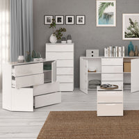 Thumbnail for Chest of 6 Drawers in White White High Gloss