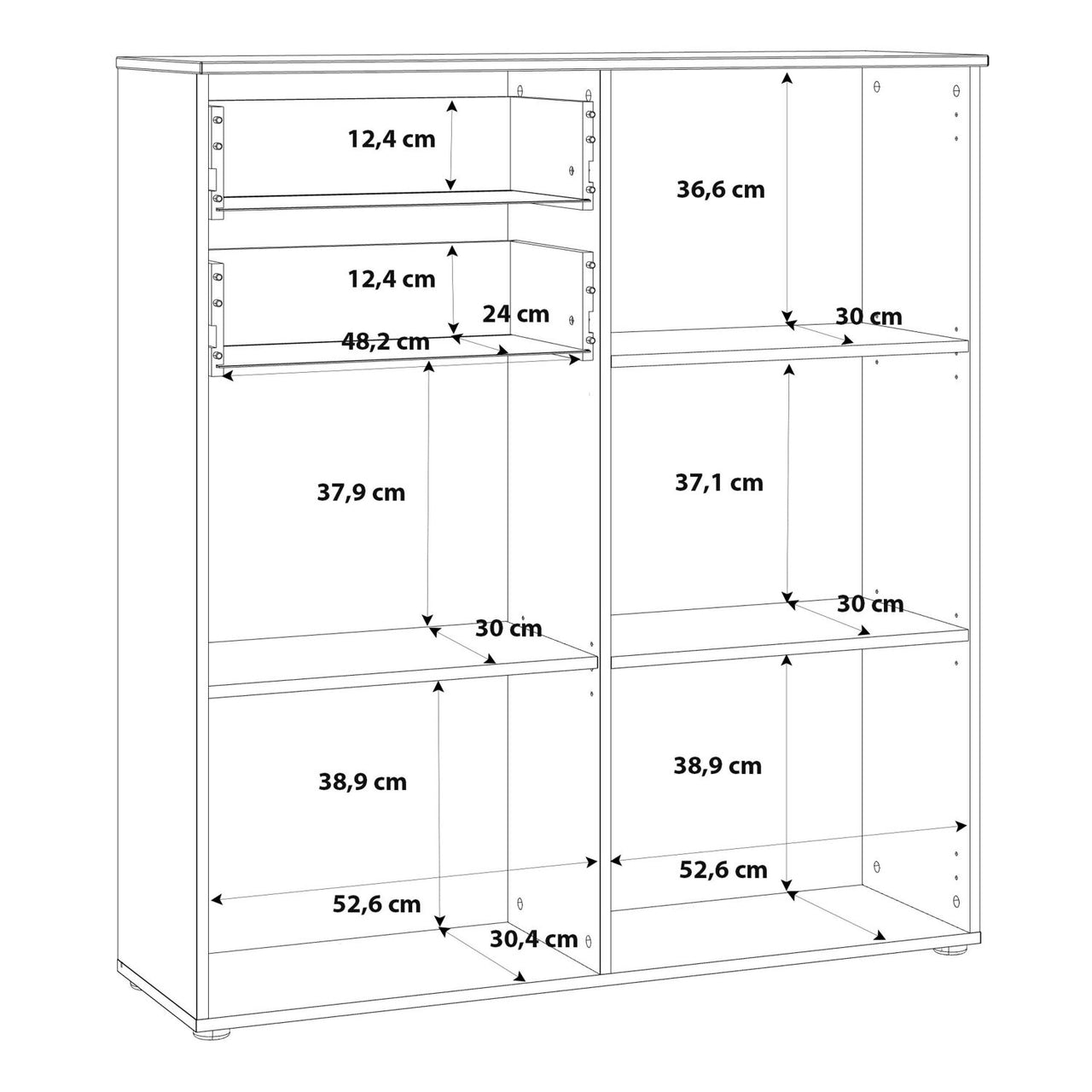 Chest of Drawers in White White High Gloss