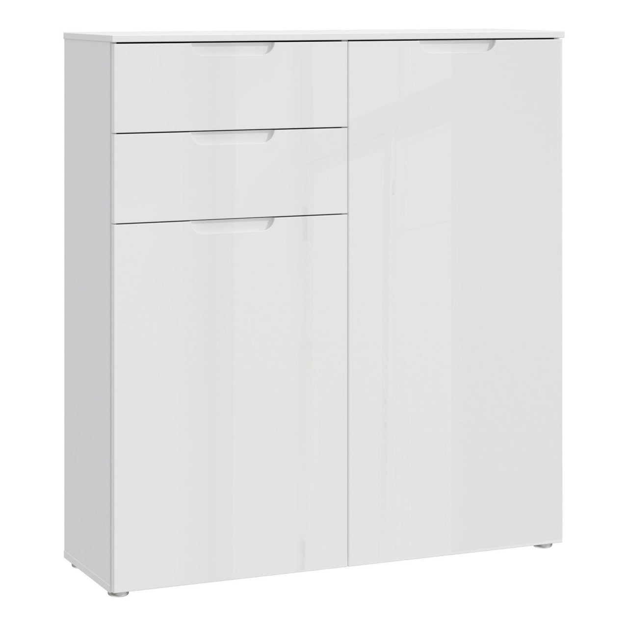 Chest of Drawers in White White High Gloss