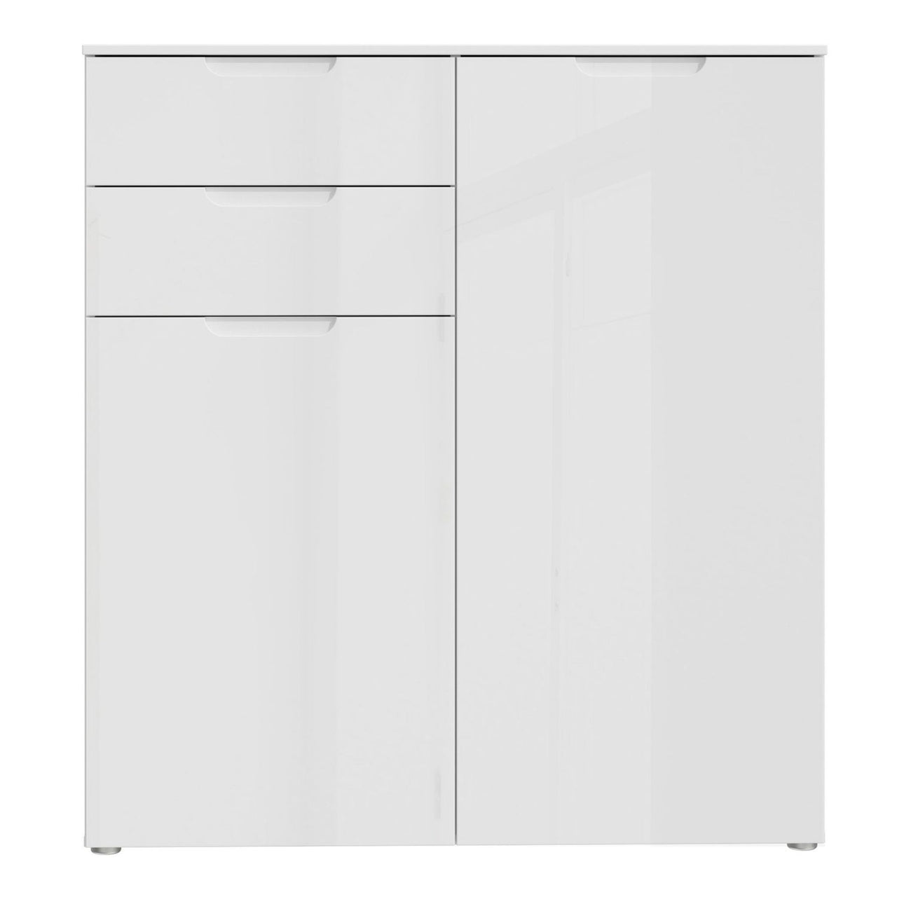 Chest of Drawers in White White High Gloss