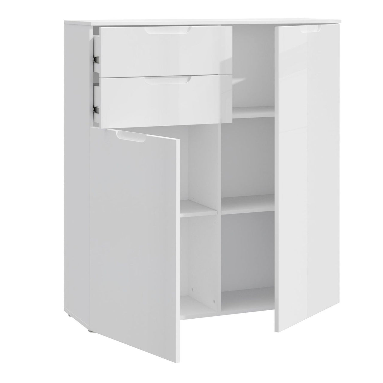 Chest of Drawers in White White High Gloss