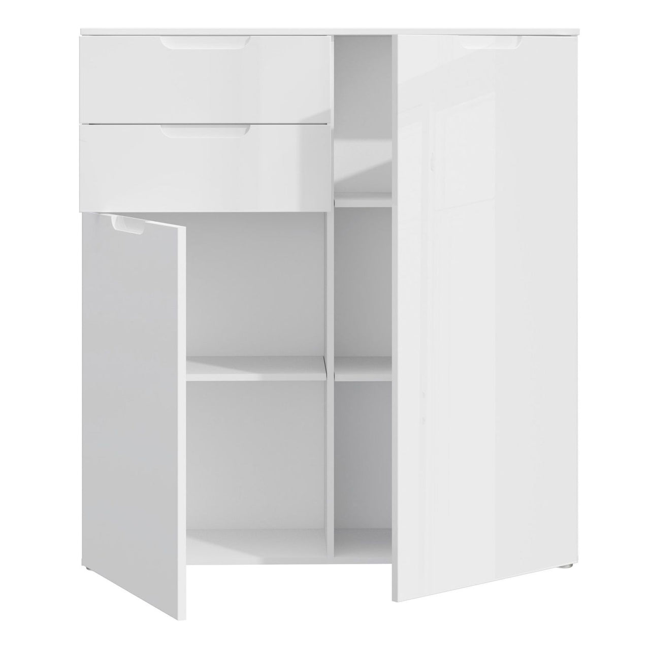 Chest of Drawers in White White High Gloss