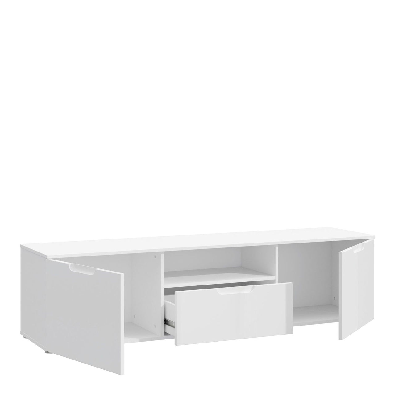 TV Unit in White White High Gloss