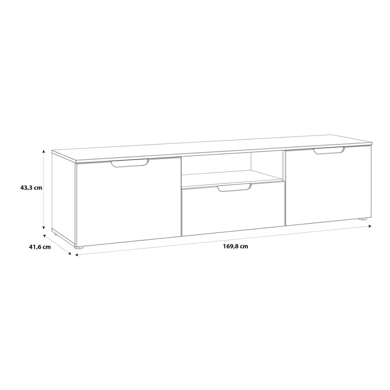 TV Unit in White White High Gloss