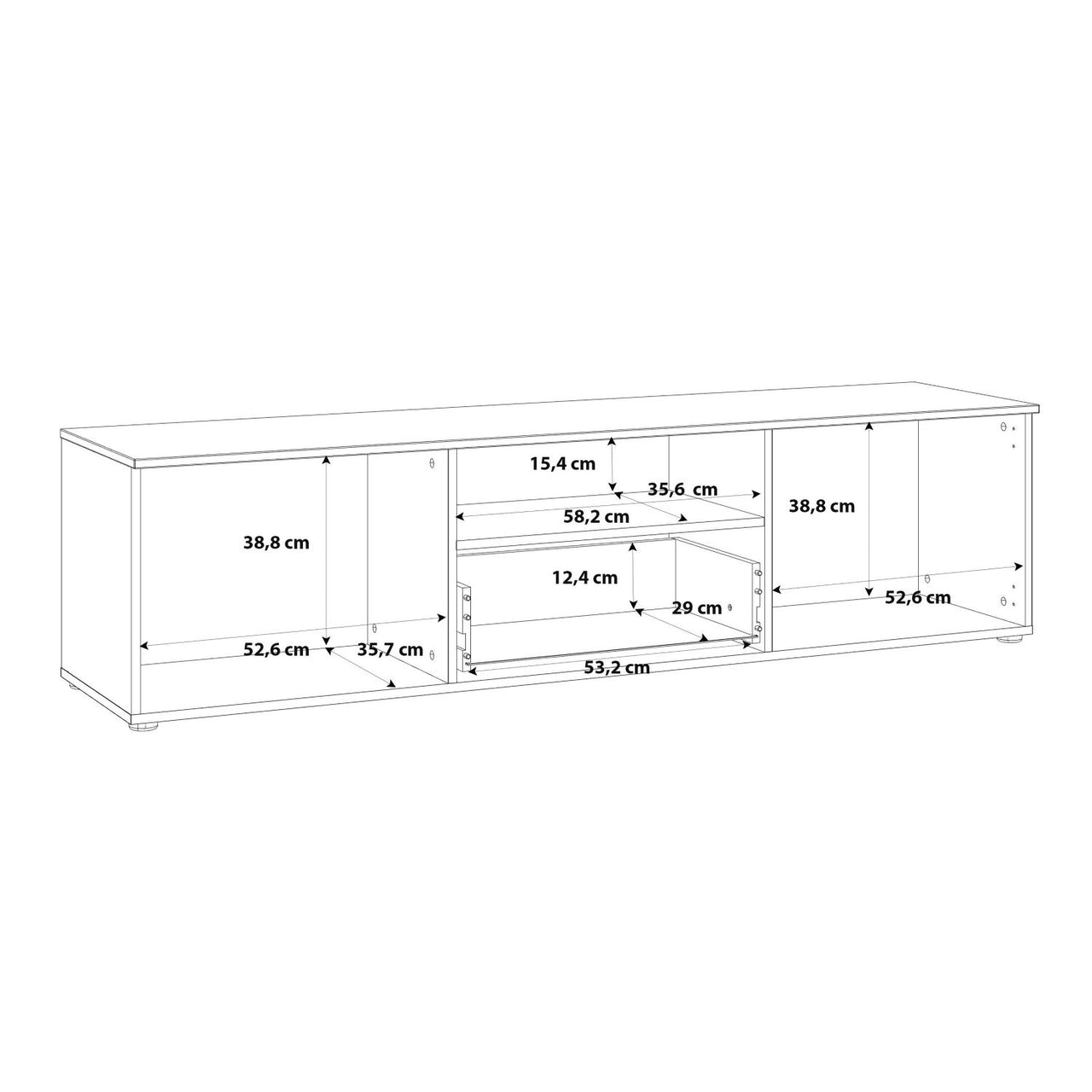 TV Unit in White White High Gloss