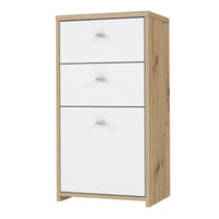 Thumbnail for Best Chest Storage Cabinet 2 Drawers 1 Door in Artisan Oak White