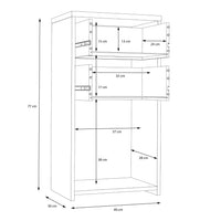 Thumbnail for Best Chest Storage Cabinet 2 Drawers 1 Door in Artisan Oak White