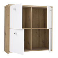 Thumbnail for Best Chest Storage Cabinet with 4 Doors in Artisan Oak White