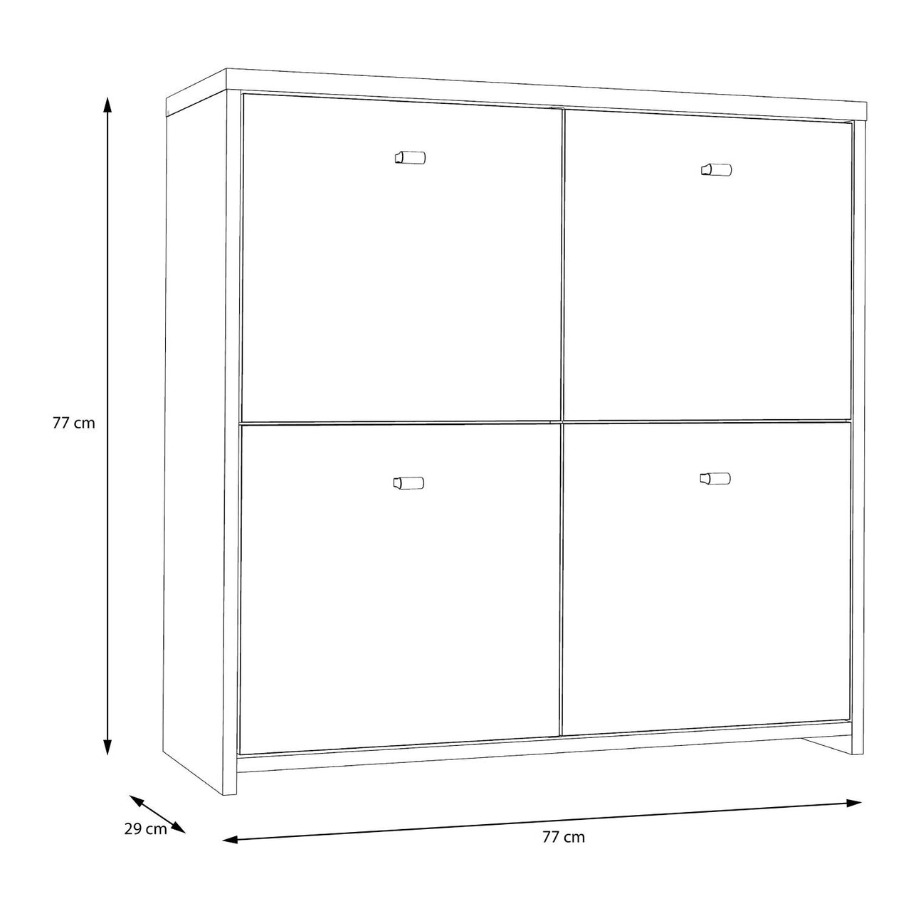 Best Chest Storage Cabinet with 4 Doors in Artisan Oak White