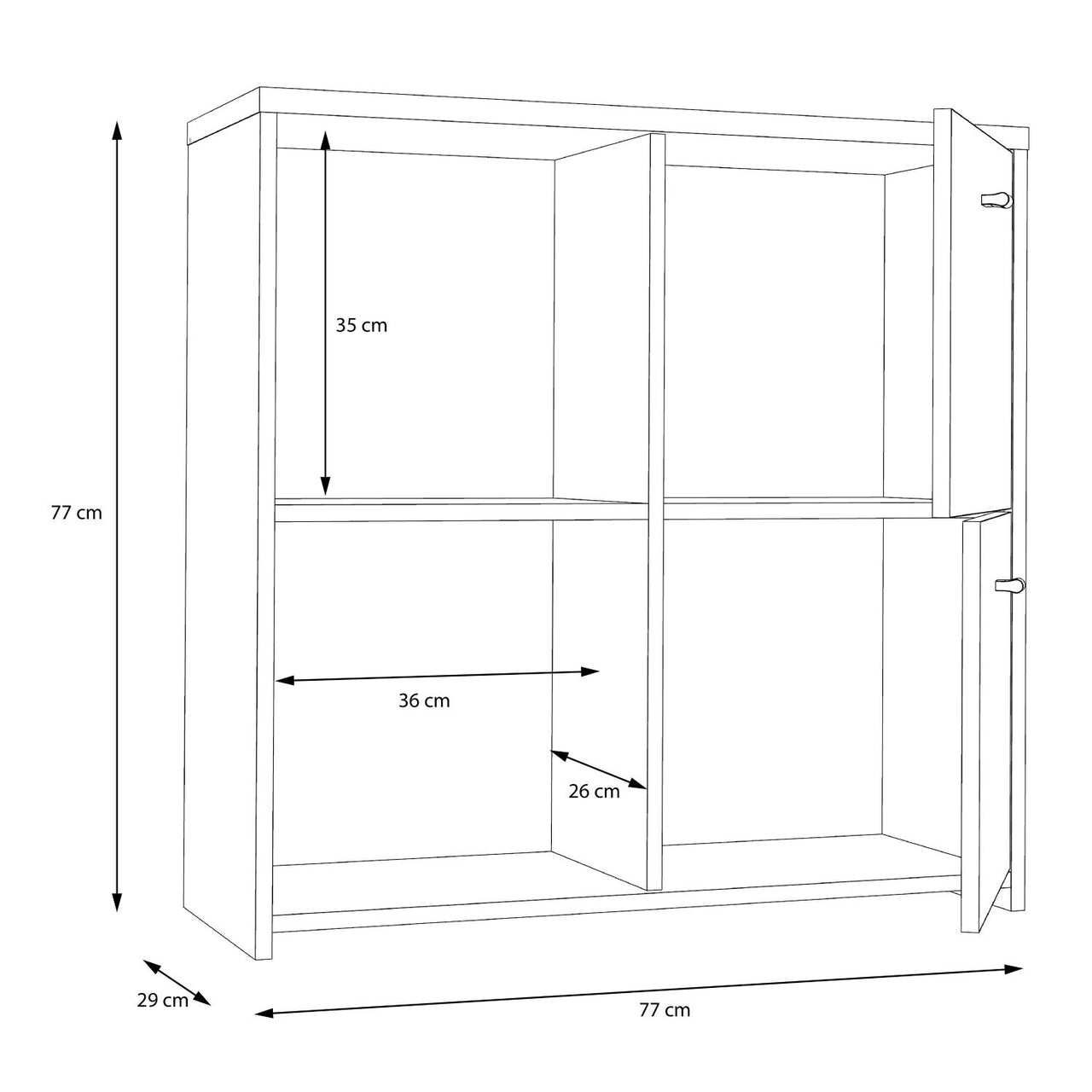 Best Chest Storage Cabinet with 4 Doors in Artisan Oak White