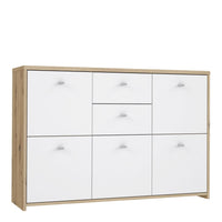 Thumbnail for Best Chest Storage Cabinet with 2 Drawers and 5 Doors in Artisan Oak White