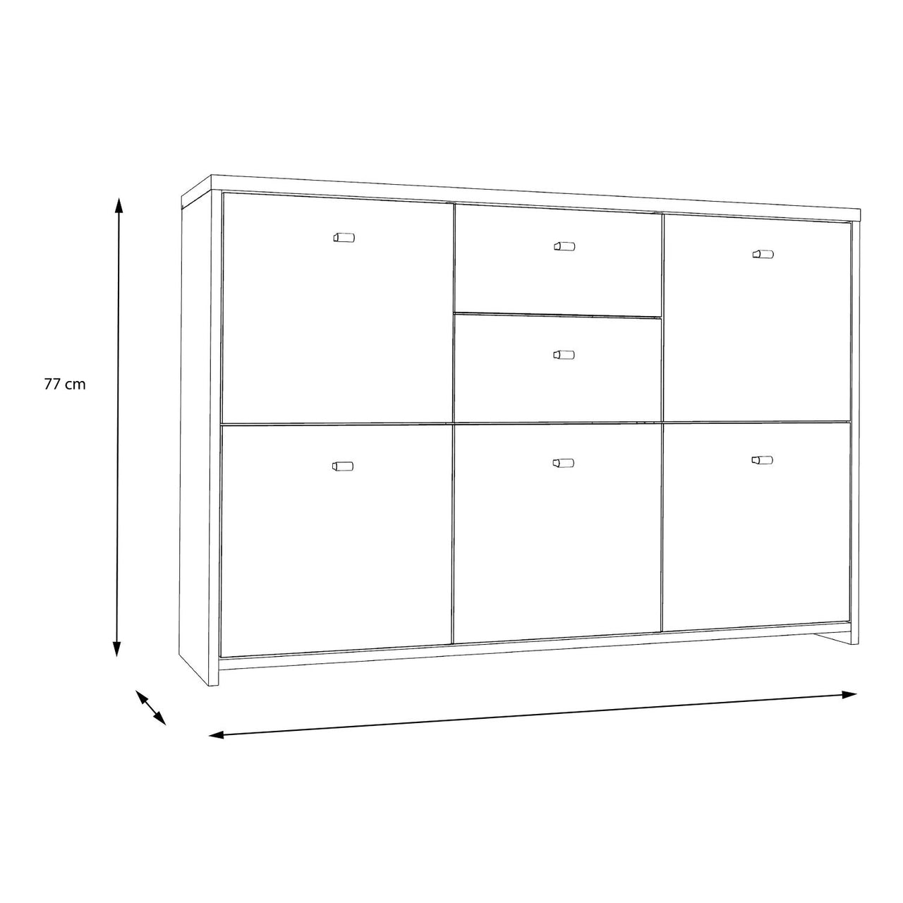 Best Chest Storage Cabinet with 2 Drawers and 5 Doors in Artisan Oak White