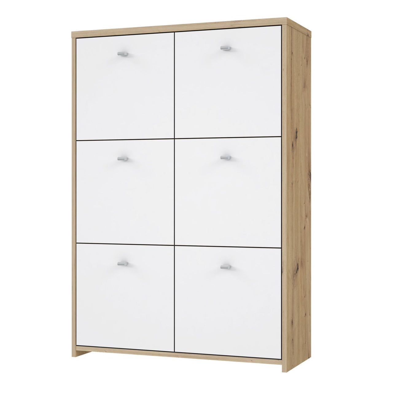 Best Chest Storage Cabinet with 6 Doors in Artisan Oak White