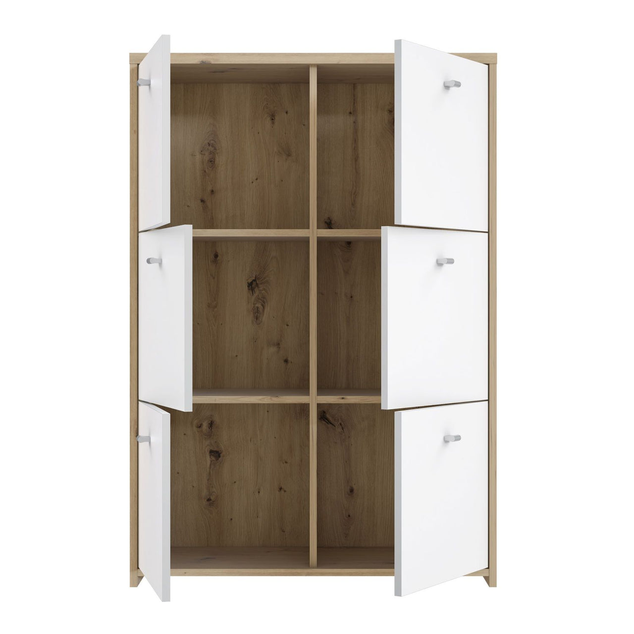 Best Chest Storage Cabinet with 6 Doors in Artisan Oak White