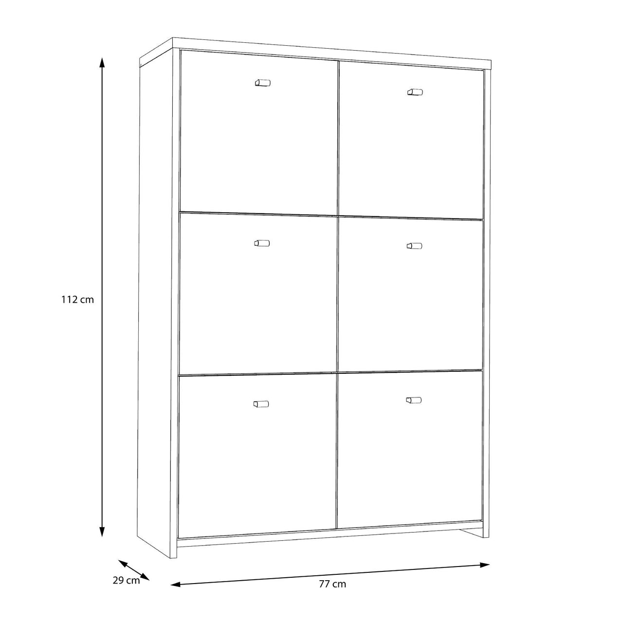 Best Chest Storage Cabinet with 6 Doors in Artisan Oak White