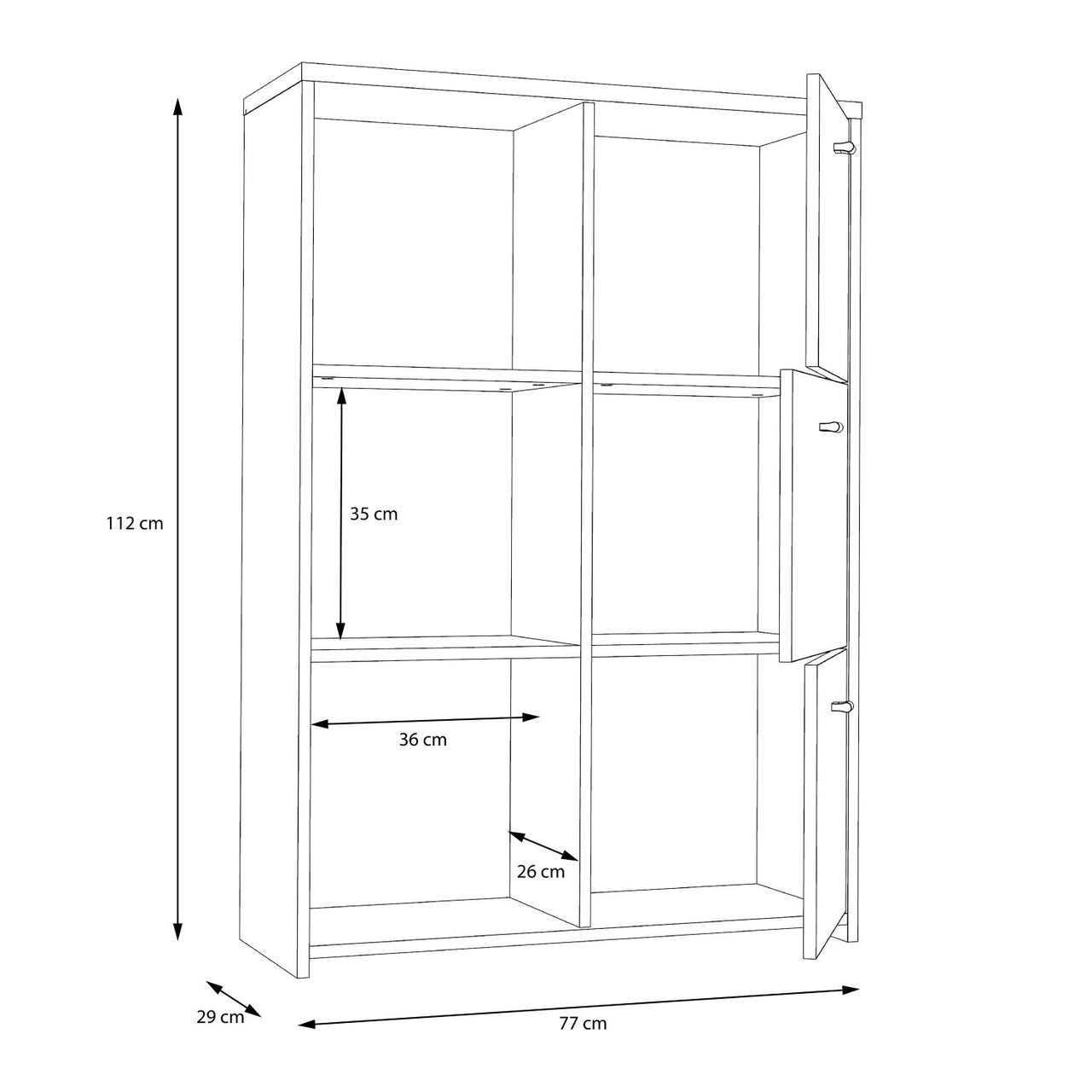 Best Chest Storage Cabinet with 6 Doors in Artisan Oak White