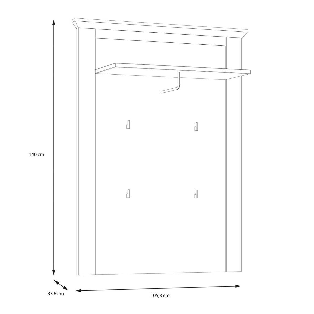 Illopa Wall Panel in Oak Nelson Snowy Oak