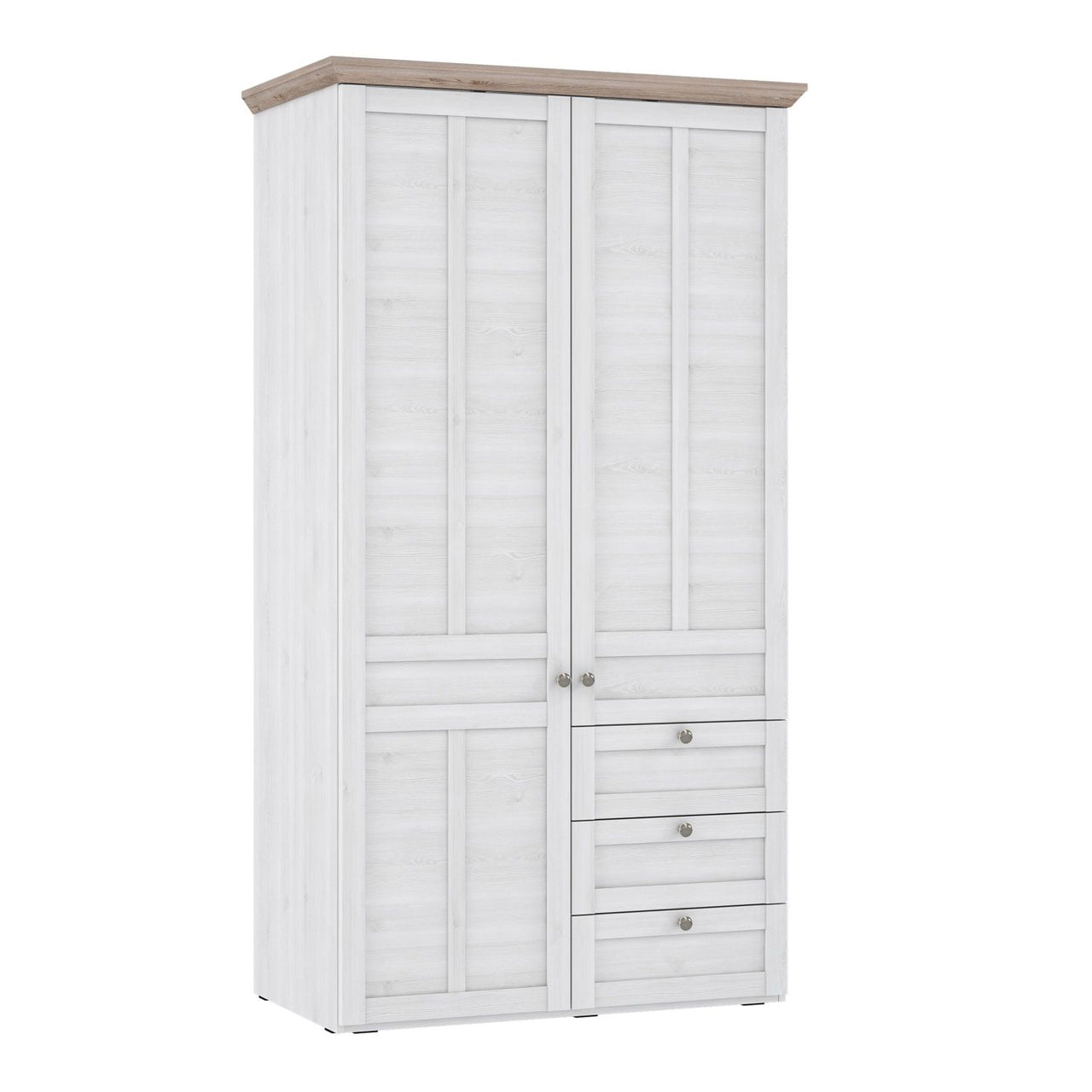 Iloppa 2 Door Wardrobe in Snowy Oak Oak Nelson