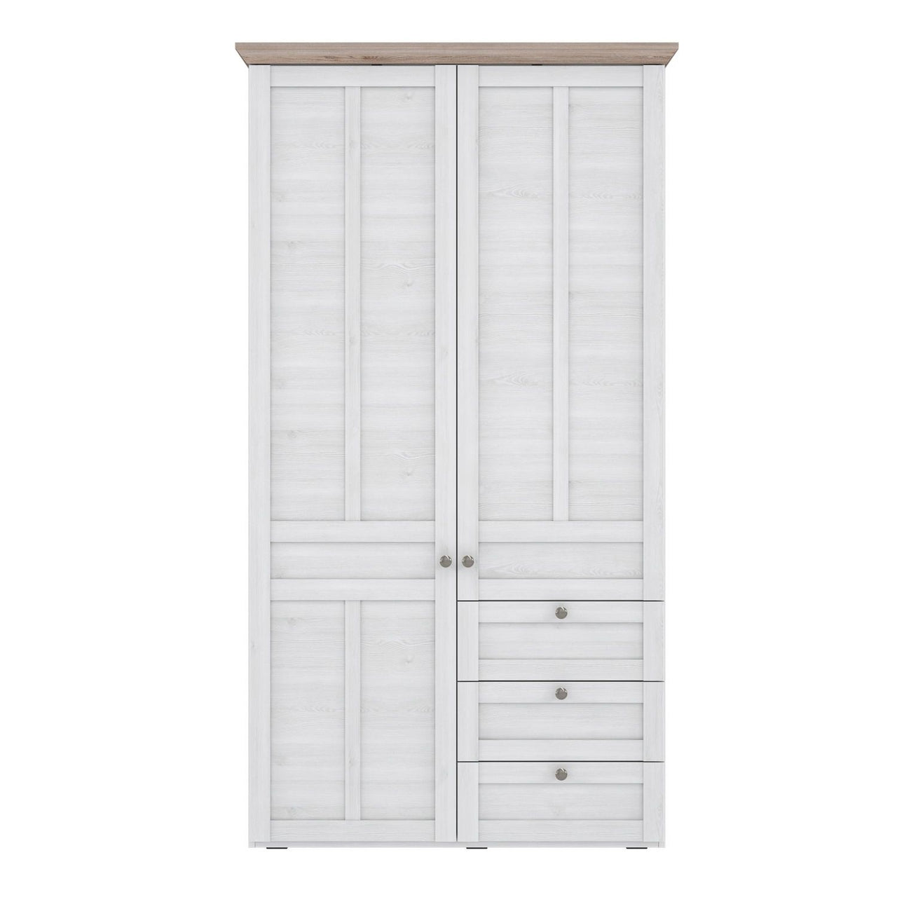 Iloppa 2 Door Wardrobe in Snowy Oak Oak Nelson