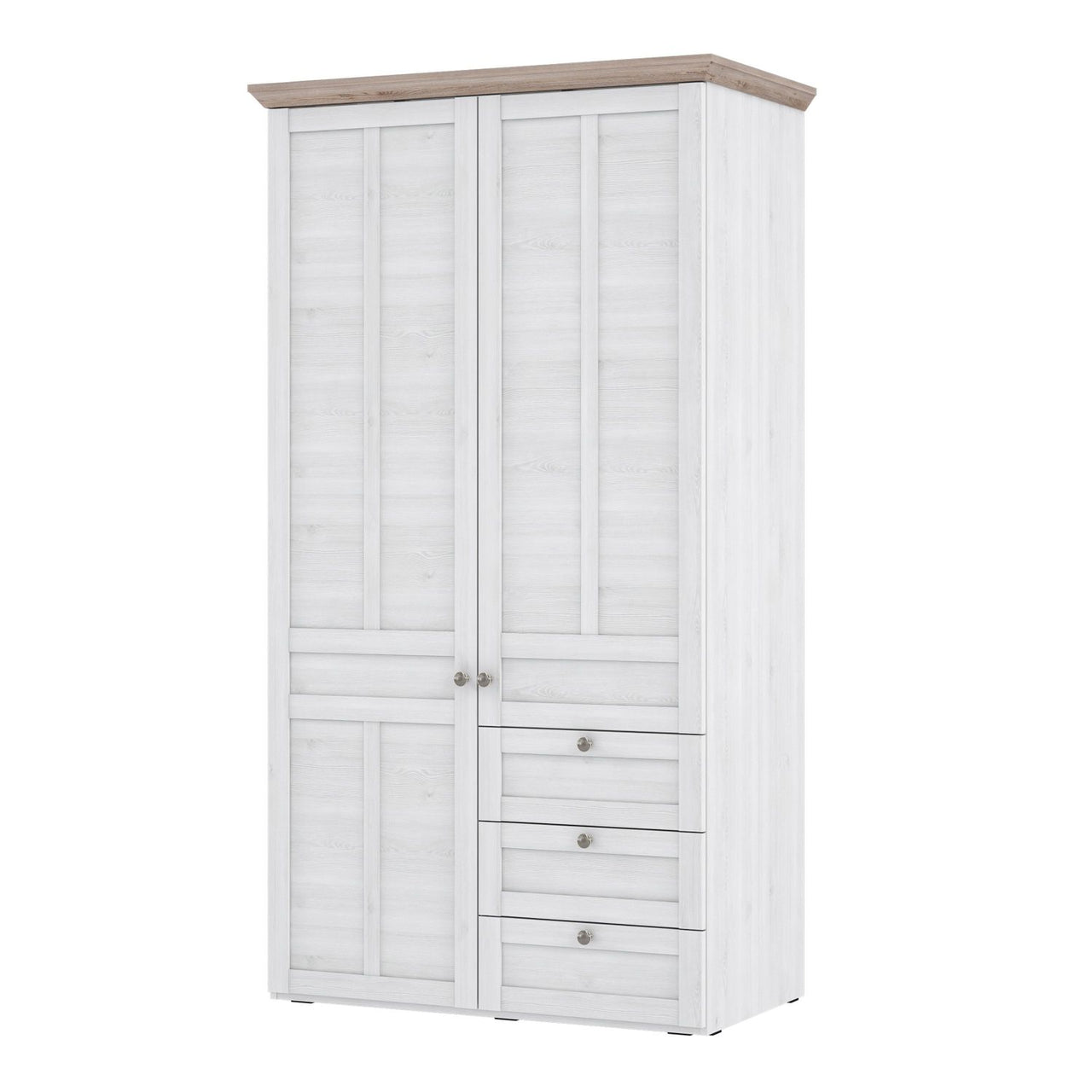 Iloppa 2 Door Wardrobe in Snowy Oak Oak Nelson