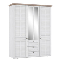 Thumbnail for Iloppa 3 Door Wardrobe in Snowy Oak Oak Nelson