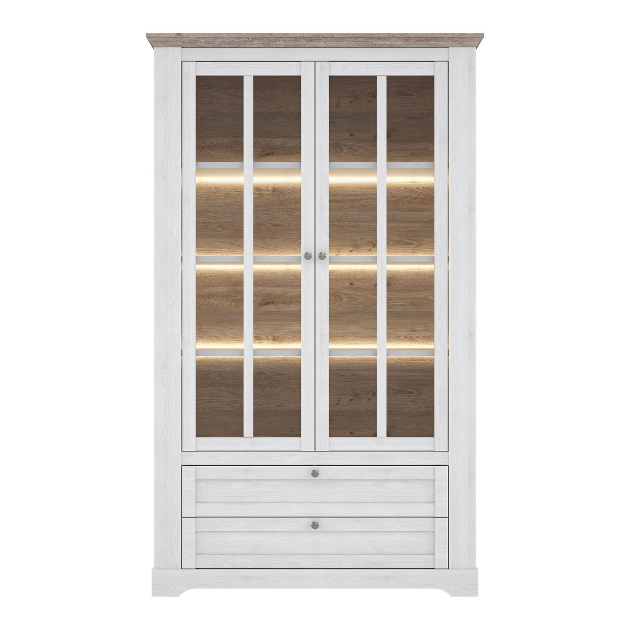 Iloppa Display Cabinet in Snowy Oak Oak Nelson