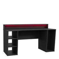 Thumbnail for Tezaur Gaming Desk 2 Shelves with LED in Matt Black