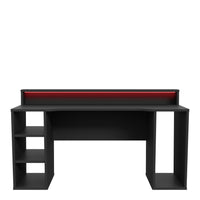 Thumbnail for Tezaur Gaming Desk 2 Shelves with LED in Matt Black