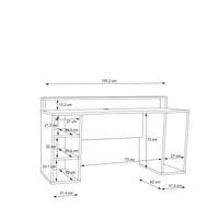 Thumbnail for Tezaur Gaming Desk 2 Shelves with LED in Matt Black