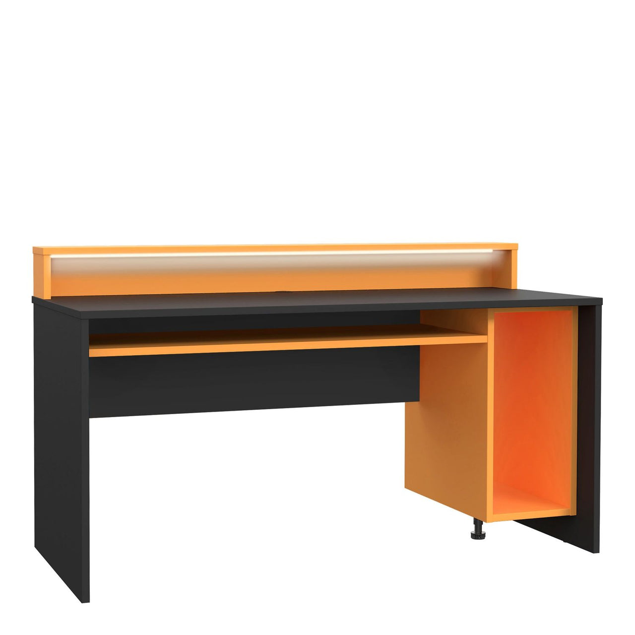 Tezaur Gaming Desk with LED in Matt Black Orange