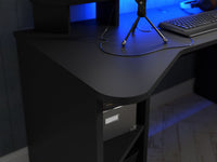 Thumbnail for Tezaur Gaming Desk with LED in Matt Black