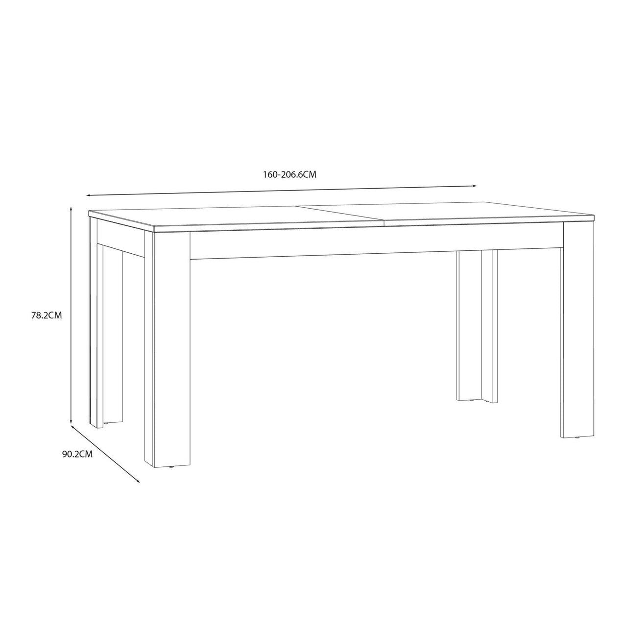 Bohol Extending Dining Table in Riviera Oak Navy