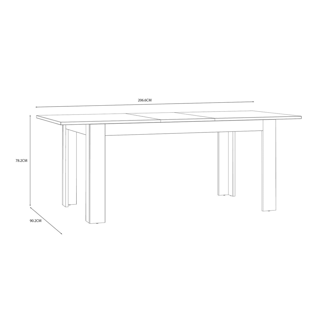 Bohol Extending Dining Table in Riviera Oak Navy