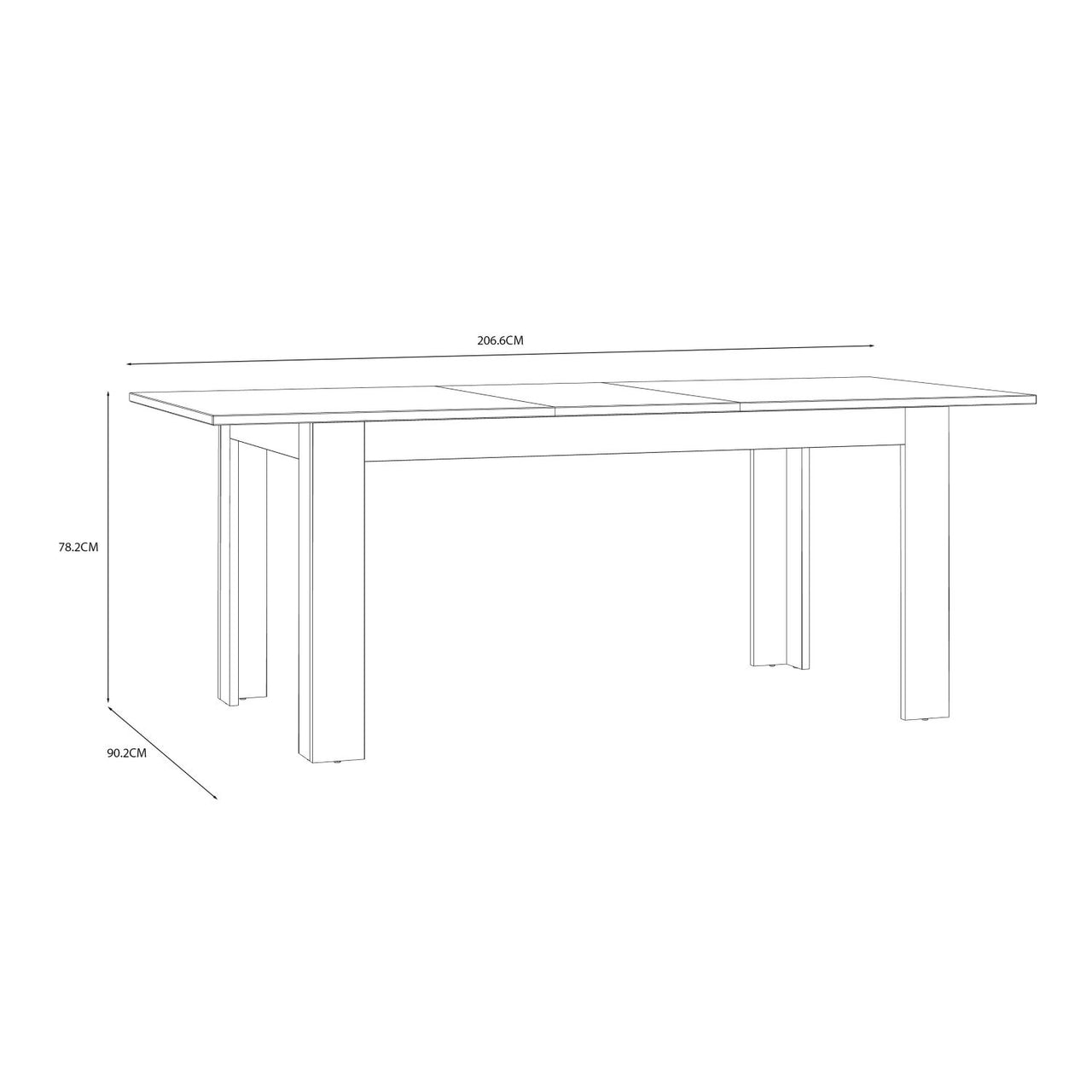 Bohol Extending Dining Table in Riviera Oak Grey Oak