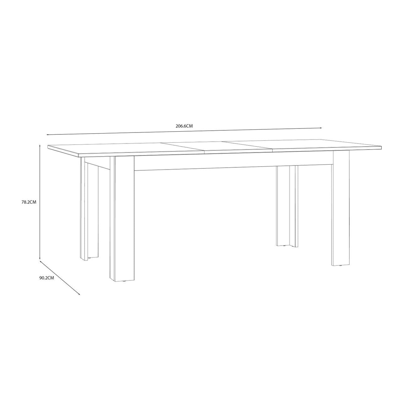 Bohol Extending Dining Table in Riviera Oak White