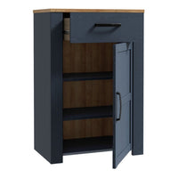 Thumbnail for Bohol 1 Door 1 Drawer Shoe Cabinet in Riviera Oak Navy