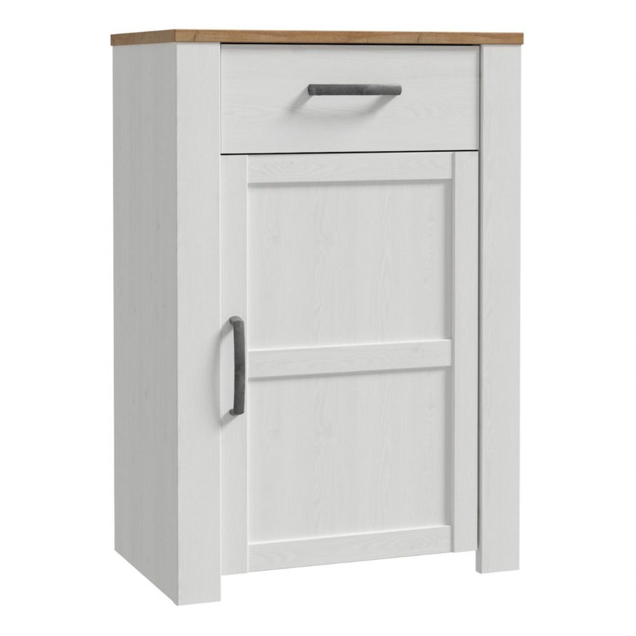 Bohol 1 Door 1 Drawer Shoe Cabinet in Riviera Oak White