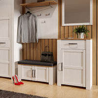 Thumbnail for Bohol 1 Door 1 Drawer Shoe Cabinet in Riviera Oak White