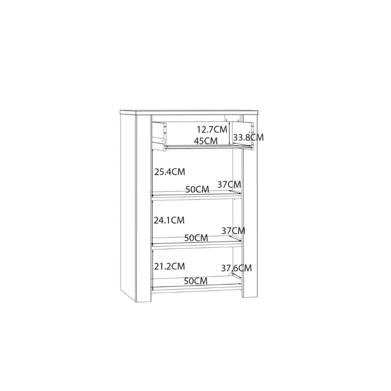 Bohol 1 Door 1 Drawer Shoe Cabinet in Riviera Oak White